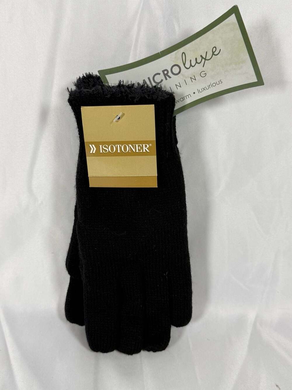 Black Knit Gloves - New